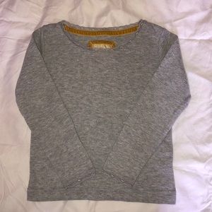 Boden Girls Supersoft Pointelle T-Shirt Grey 3-4Y